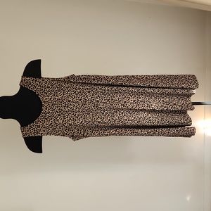 Old Navy black and tan leopard print dress, size large.
